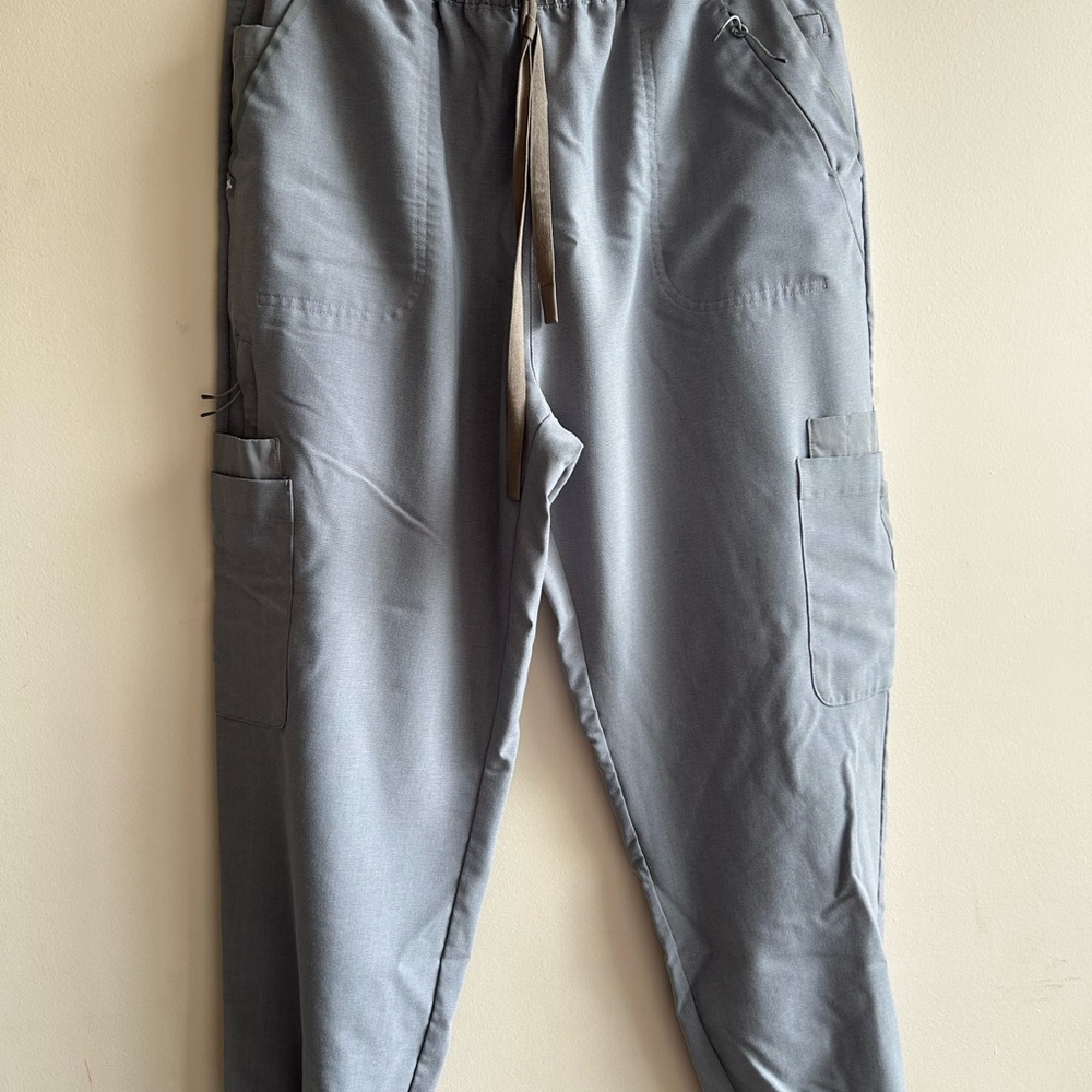 Figs Gray Cargo Scrub Jogger Pants Technical Collection